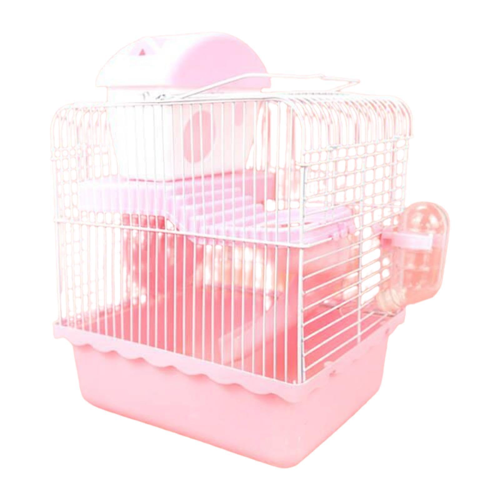 Caja de transporte para hámsteres y animales pequeños en color rosa