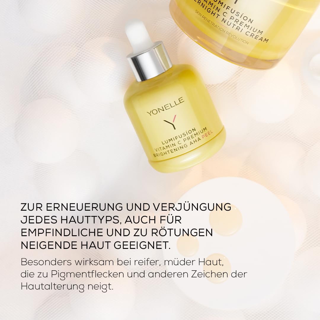 YONELLE Skincare Peeling mit Vitamin C - Face Care Aufhellung - AHA Peeling Gesicht - Gesichtspflege - Anti Aging Moisturizer Face - Anti Falten 50 ml