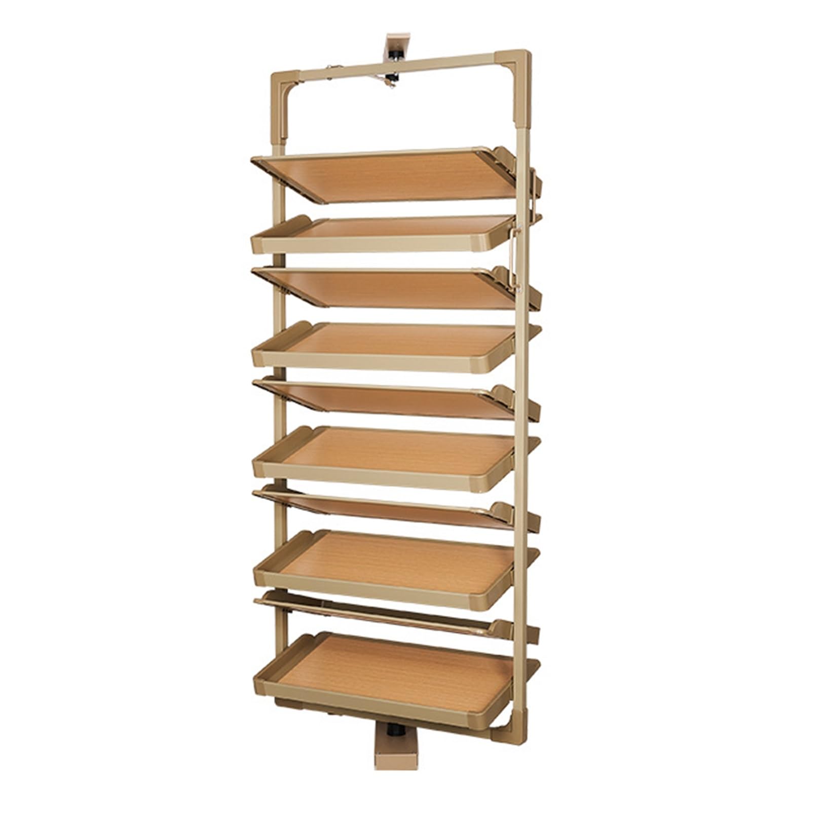 Shoe Rack 360°Rotating Pull-Out Organizer for Closet Shoe Cabinet,Adjustable Height Retractable Metal Stackable Shoe Rack, Vertical Shelf Organizer