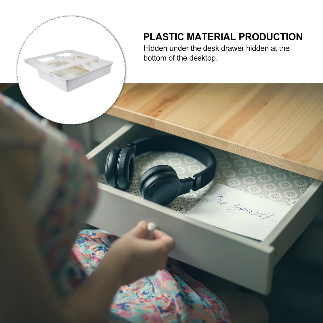 Gadpiparty Estuche Adhesivo Para Lápices Organizador De Artículos Cajón Debajo Mesa Contenedor De Papelería Caja Debajo Del Escritorio