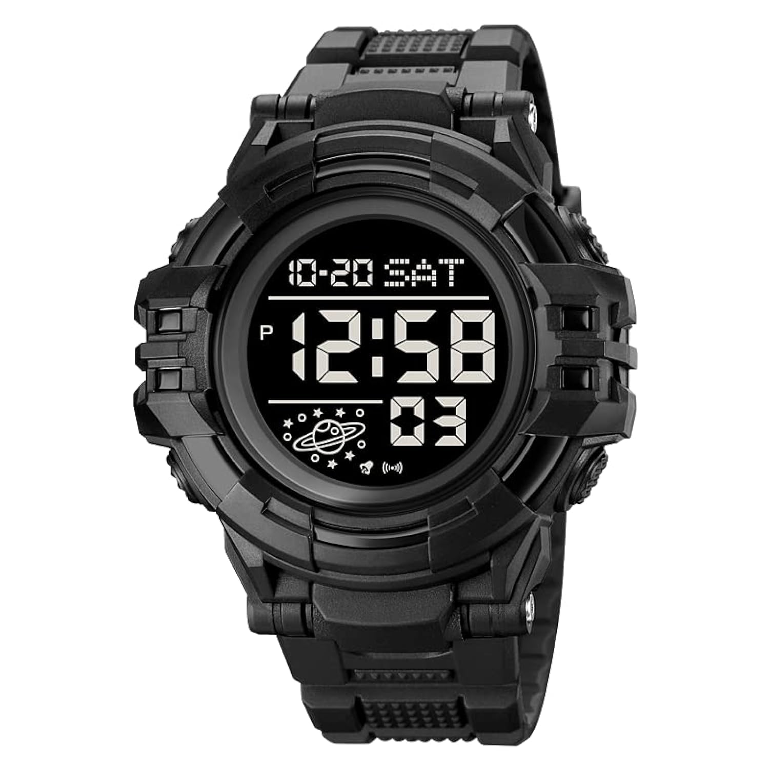 Gosasa Big Dial Digital Watch S Shock Men Military Army Watch Water Resistant LED Sports Watches, Black, M, Digital