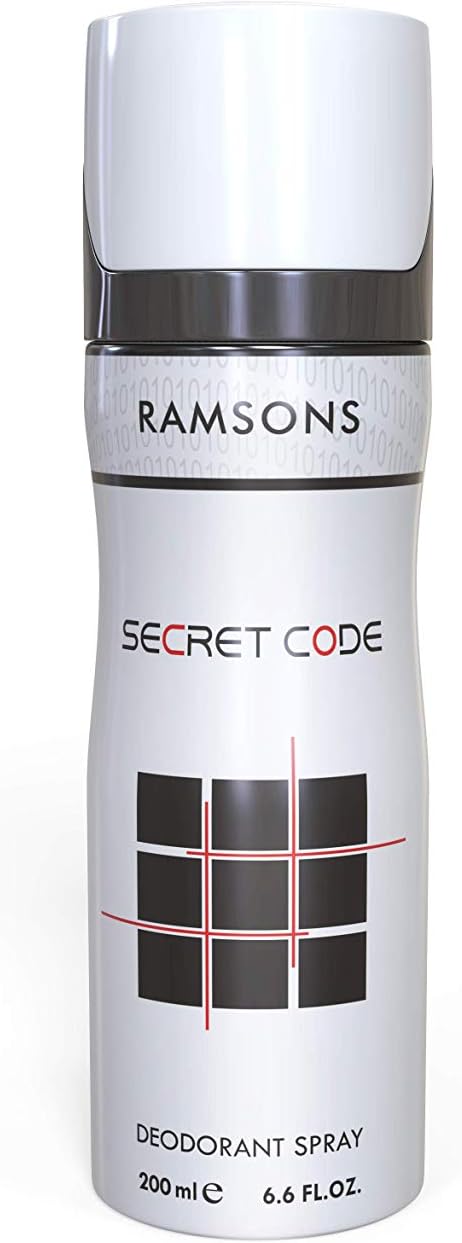 Ramsons - SECRET CODE Deodorant Spray | 200 ML | Body Perfume For Men | TN - Fresh Lime, Grapefruit, Leafy Green, Orange Flower | MN - Rose, Jasmine, White Flower | BN - Woody, Leathery, Musk, Amber