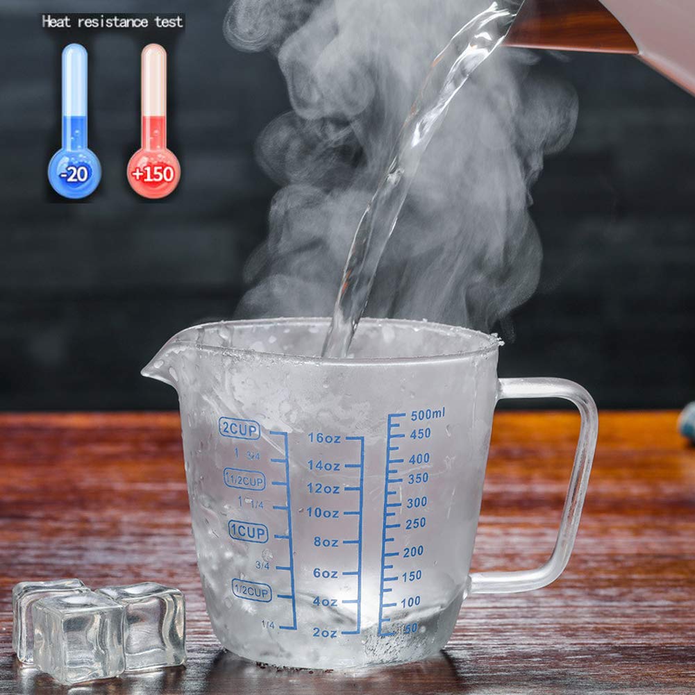 Misurino In Vetro Borosilicato 250 Ml Con Coperchio - Scalato, Resistente Al Calore (-20°C A 150°C), Adatto A Microonde, Per Caffè, Latte, Whiskey, Cucina Di Precisione - 5