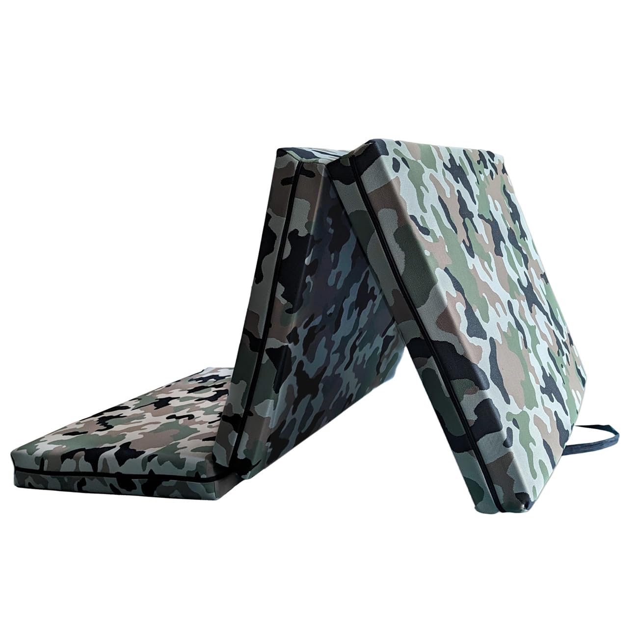 GEEMMA s.r.l. Materasso pieghevole futon, materassino da campeggio mimetico sfoderabile antimacchia. Materassino per ospiti inattesi 140x200x10 cm