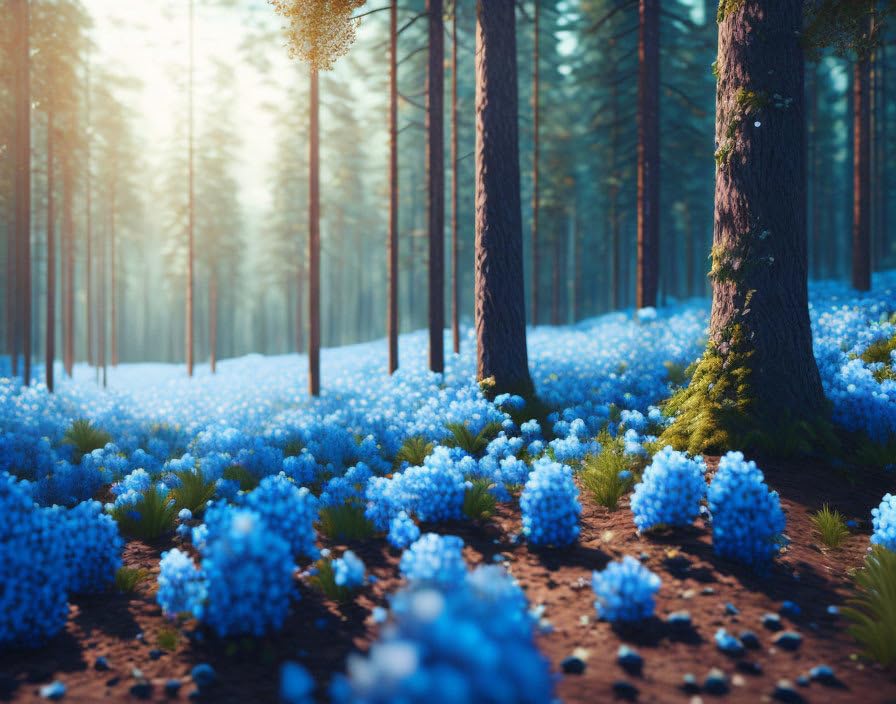 Forêt profonde Unreal Engine poster sur toile grand format 58x90 cm