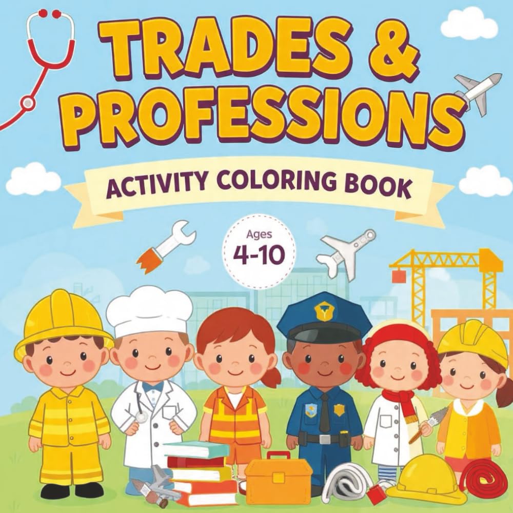 Trades & Professions Activity Coloring Book: Discover Everyday Heroes in Action! | Fun, Educational Coloring for Kids Ages 4–10 | 8.5×8.5” | 50+ ... Creativity, Early Learning & Future Dreamers