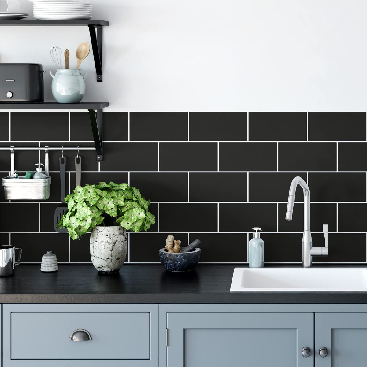 Pegatinas Azulejos Baño Azulejos Adhesivos Cocina,25 Piezas De