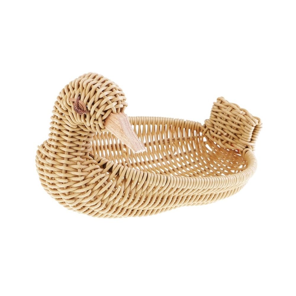 Zhaoj24-05 Fruit Racks Plastic Basket Imitation Rattan Duck Type Handcrafts Display