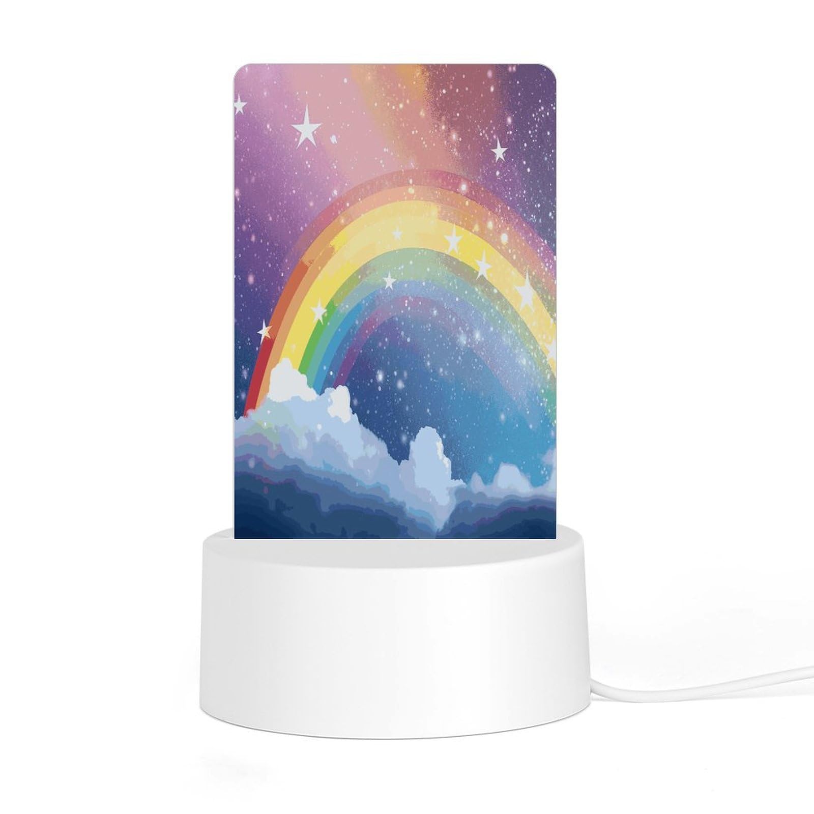 Adfgyerh Style Star In Rainbow Sky Night Light Acrylic Material Easy Installation, Home Decor Usb Interface Power Supply, Lamp For Restaurant Bar Cafe Room Decor
