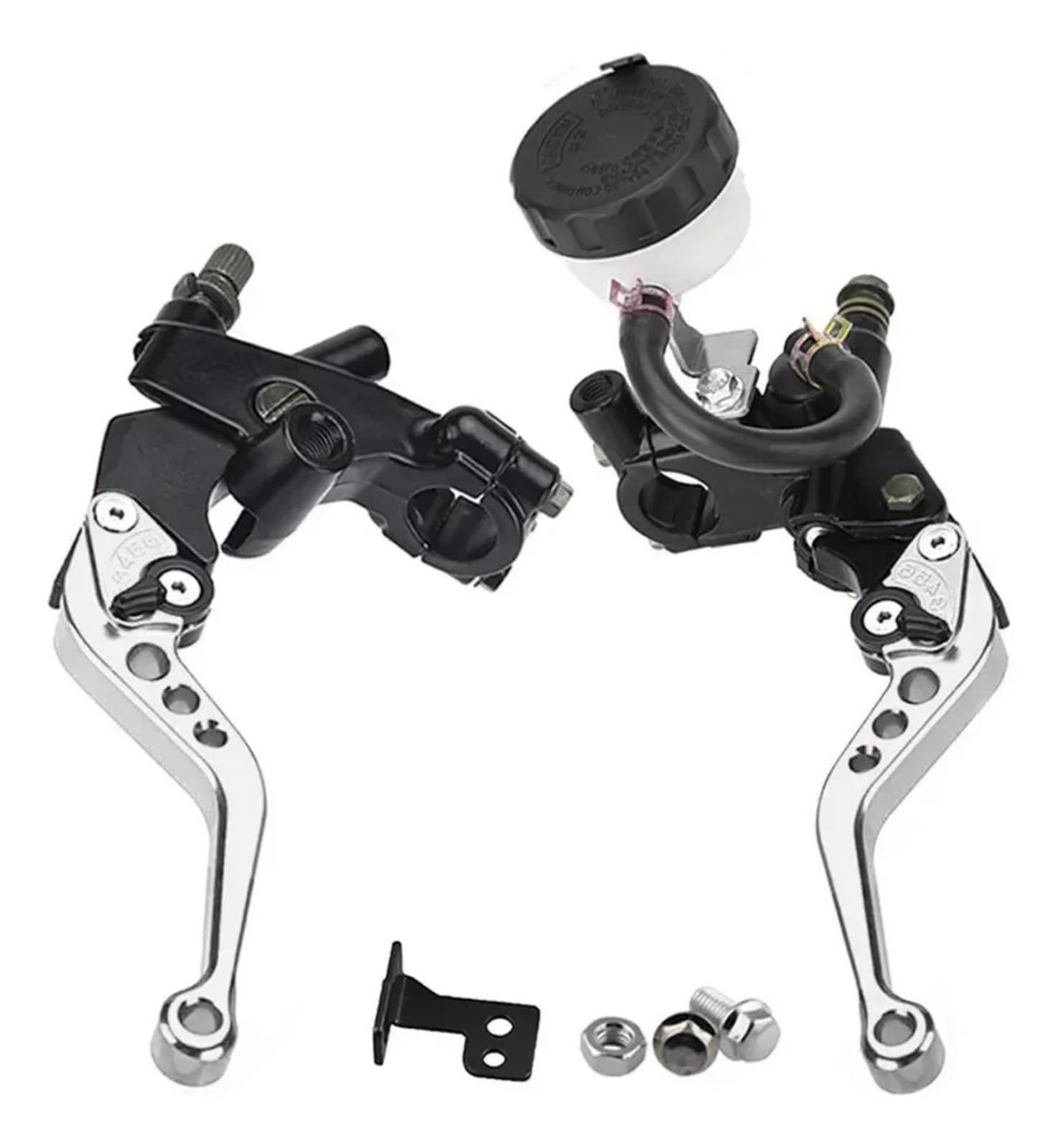 Haysxvr Sliver Universal Motorcycle Clutch Brake Master Cylinder Reservoir Fit For Yamaha Kawasaki Forward Brake Pump(Sliver)