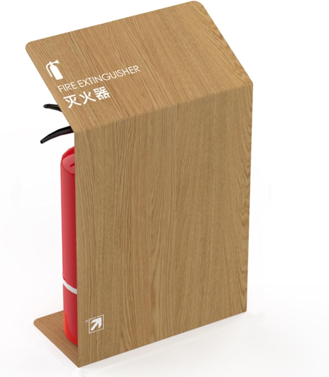 Gabinete de cubierta para extintor de incendios con soporte, caja de seguridad decorativa de grano de madera para montaje en pared en espacios comerciales