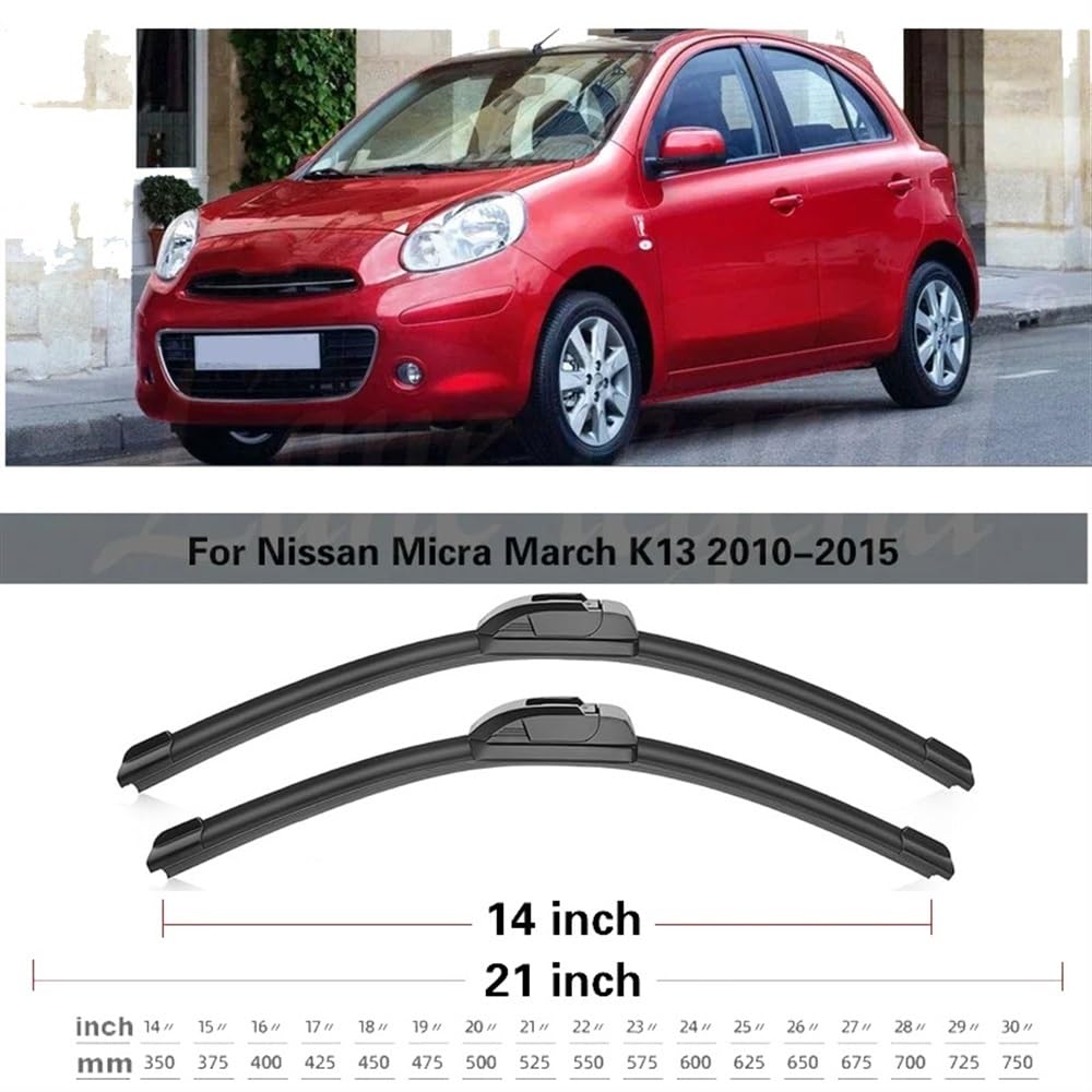 Set-Tergicristallo-Parabrezza per Nissan Micra March K13 2010–2015,Spazzole Anteriori e Posteriori per Auto，per la Pulizia dei vetri