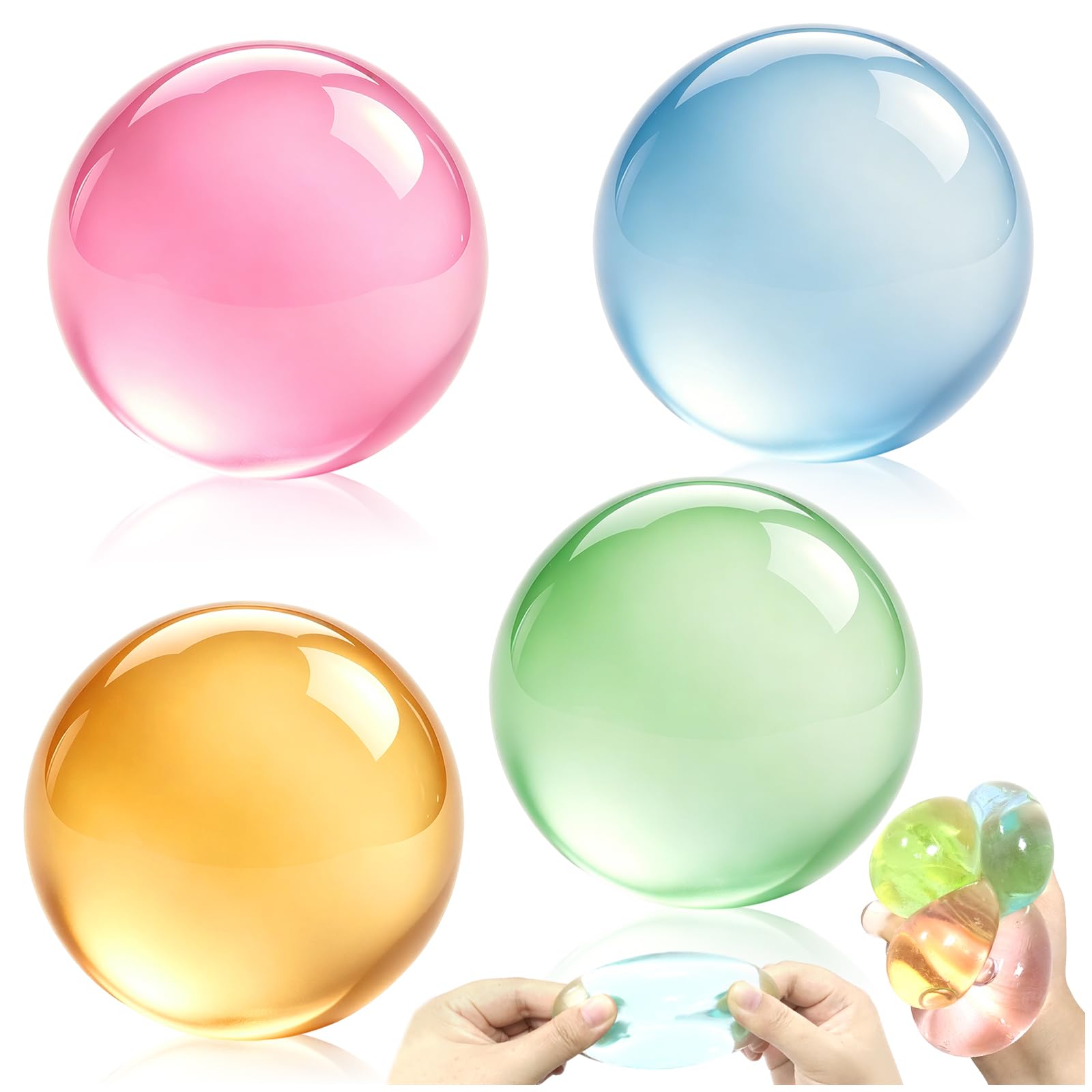 Kutakuta 4 Piece Coconut Oil Squishy,Squishy Stress Ball Fidgets Squishy Fidget Toys Anxiety Relief Slow Rising Squishies Portable Desk Squishies for Relaxation And Focus