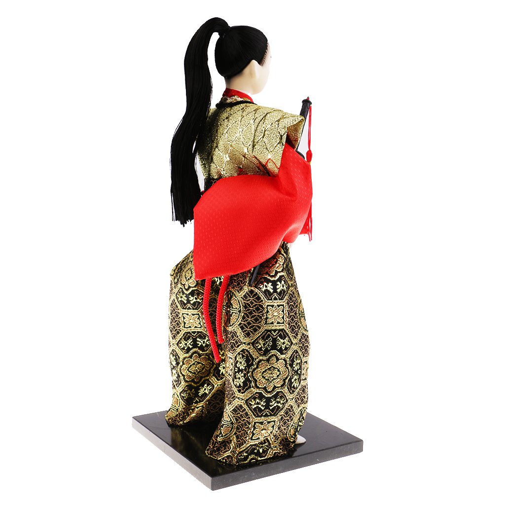 Muñeco de Guerrero Samurái Japonés, Estatua Humanoide, Cultura Japonesa, Traje Hecho de Seda, Cuerpo de Espuma, Base de Madera, Ideal como Reg, # 1, Individual