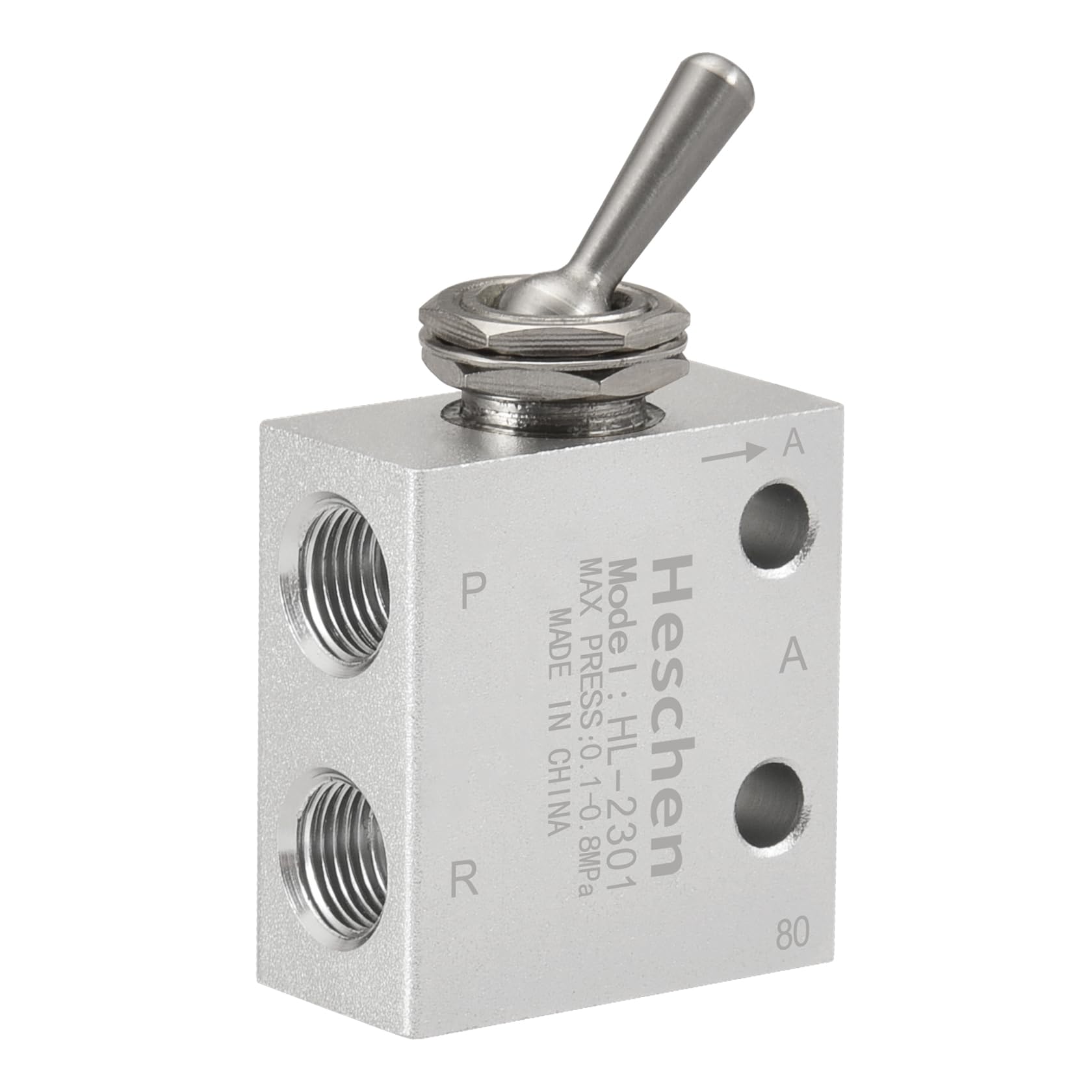 Heschen HL-2301 PT1/8 3 Way 2 Position Normally Closed Pneumatic Toggle Switch Valve