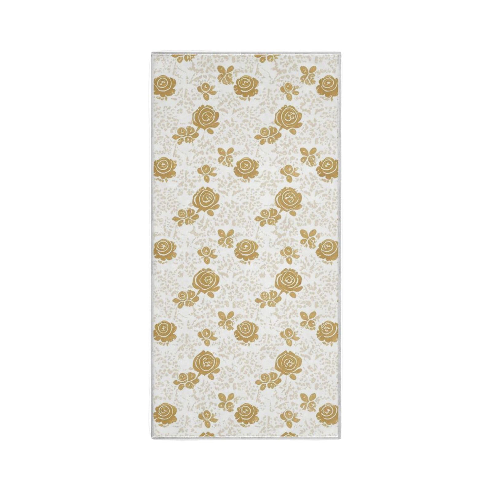 Golden European Vintage Rose Flowers Microfiber Hand Towels for Bath Quick Dry Towel Bath face Cloths washcloths Thin Towels for Gym Sport Towel 30