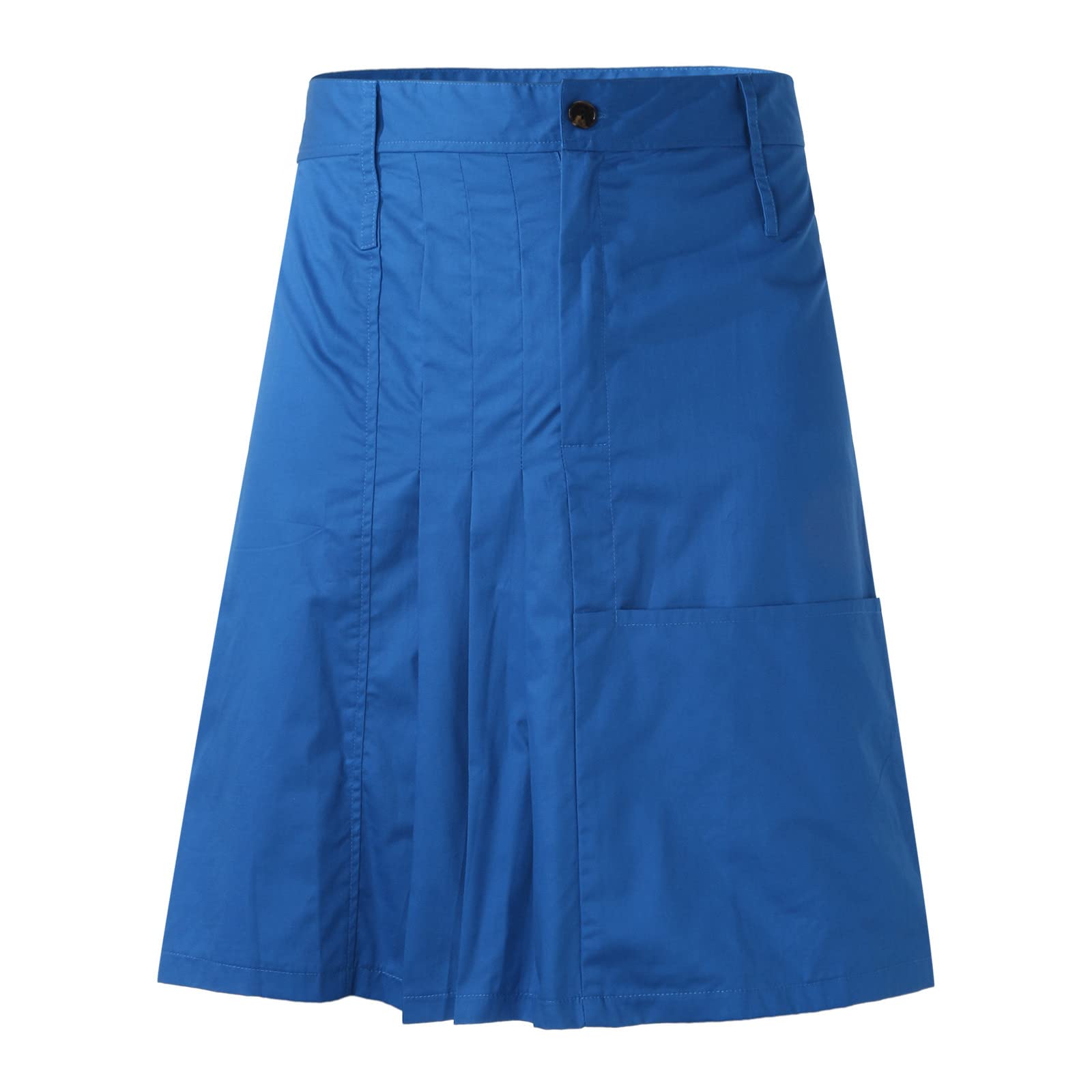 Utility Kilt for Men High Waist Highland Scottish Kilts Plus Size Gothic Traditional Irish Pleated Skirts with Pocket, G# Blue, XXL