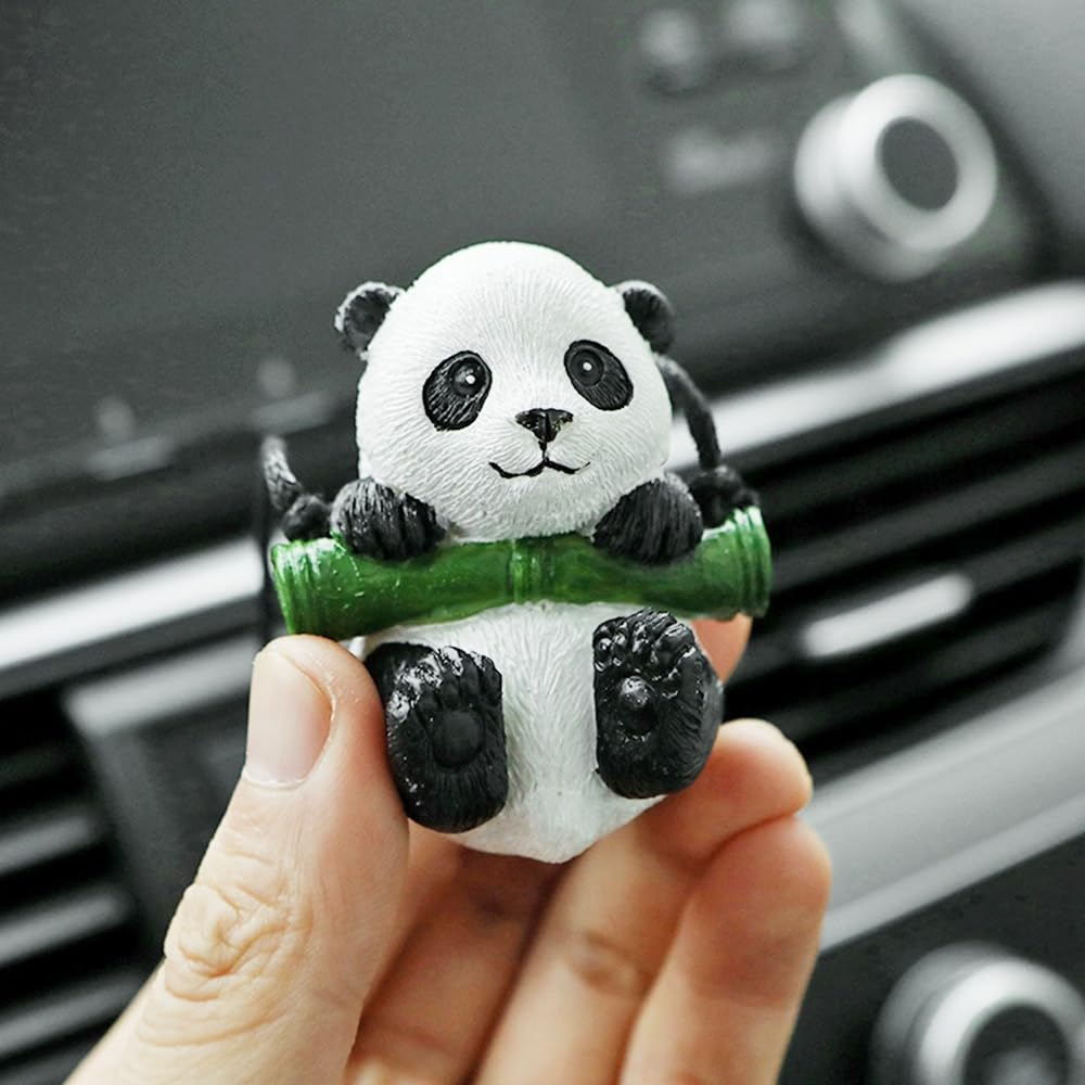 Pendente Per Specchietto Auto A Forma Di Panda Su Altalena, In Silicone, Decorazione Interna Originale, Portafortuna
