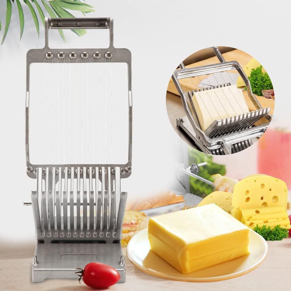 Commercial Cheese Slicer Equipped with 1cm and 2cm Stainless Steel Wire Cheese Cutter Household Butter Cutting Board Machine Blade Replaceable Stainless Steel Kitchen Cutter Tools for Cheese Butter
