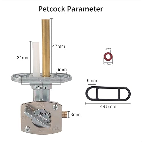 Miniatura 3 de Interruptor de tanque de válvula de combustible para Yamaha TTR 90 125 225 230 250 Bear Tracker 250 Big Bear 250 350 400 Warrior 350 para Kawasaki