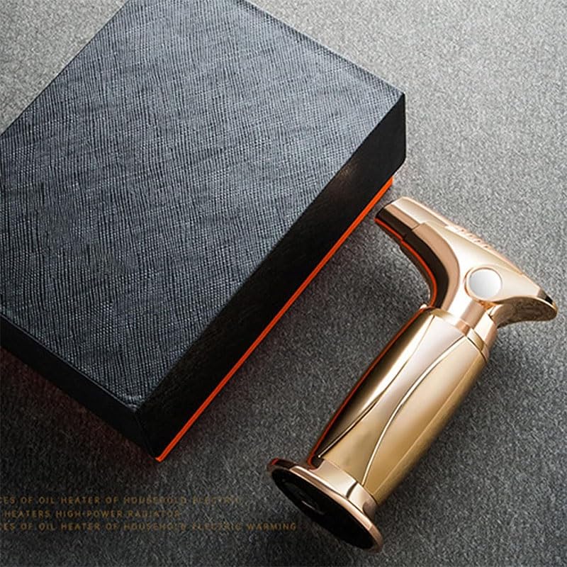 Encendedor soplete ajustable recargable para cigarros dorado miniatura 7
