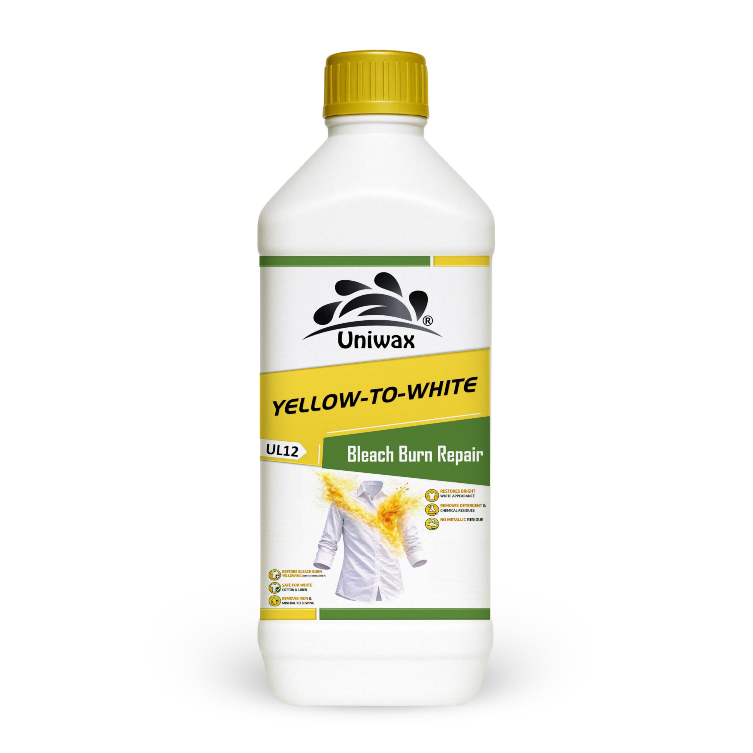 Uniwax Yellow to White Fabric Whitener Powder | Bleach Burn Repair | Removes Yellow Tint, Iron Stains & Dullness | Laundry Whitener for Cotton & White Clothes 1000 ml-picture-32