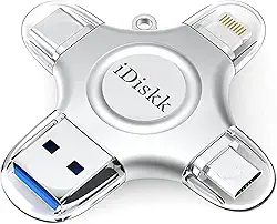 Pen Drive com Conectores Apple Lightning + USB 3.0 + Tipo C + Micro USB, 128GB da iDiskk
