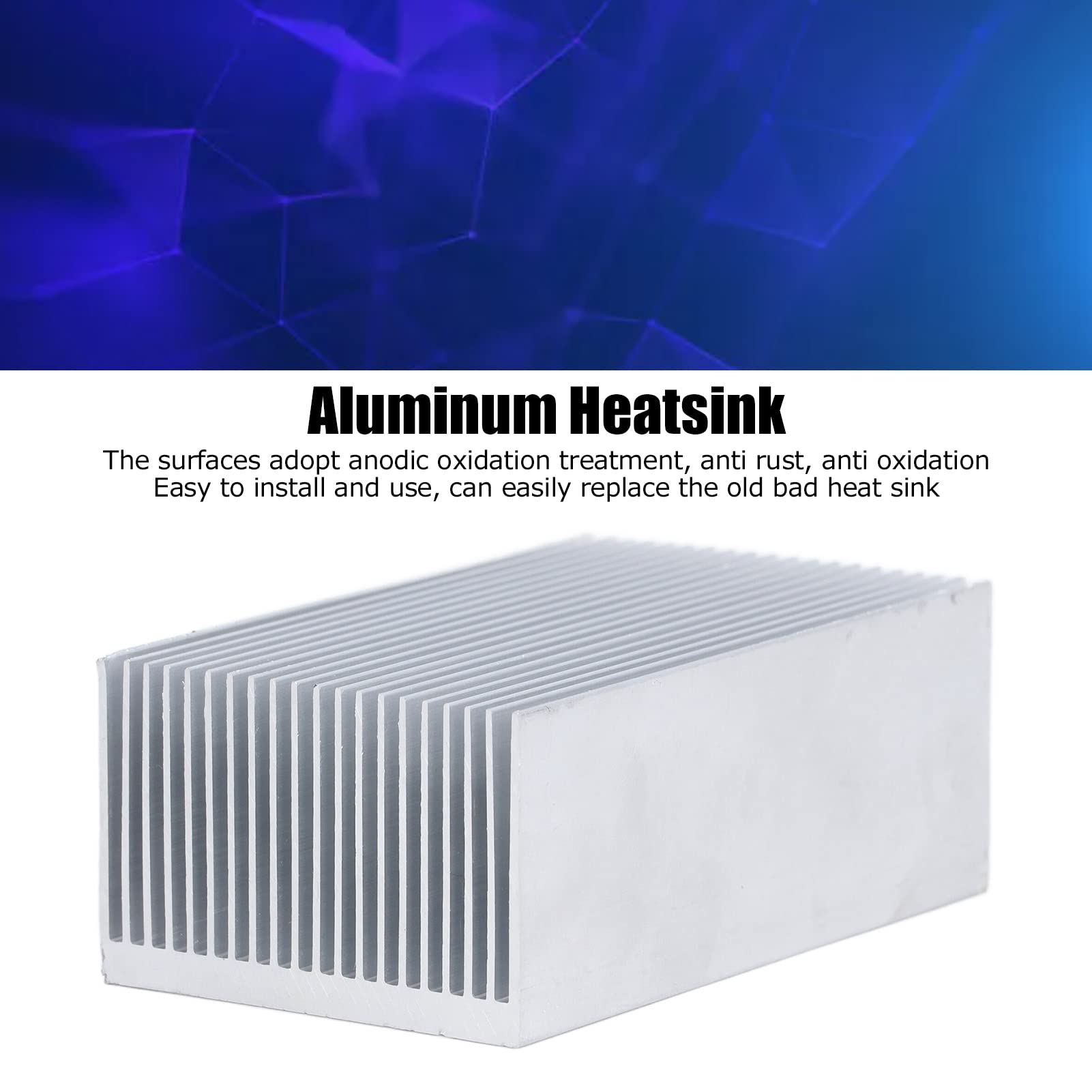 Cocoarm Dissipatore di Calore in Alluminio, Dissipatore di Calore in Alluminio Estruso Anodizzato 100 X 60 X 39 Mm, Dissipazione Rapida del Anti Ossidazione Facile Installazione per il (Senza adesivo)