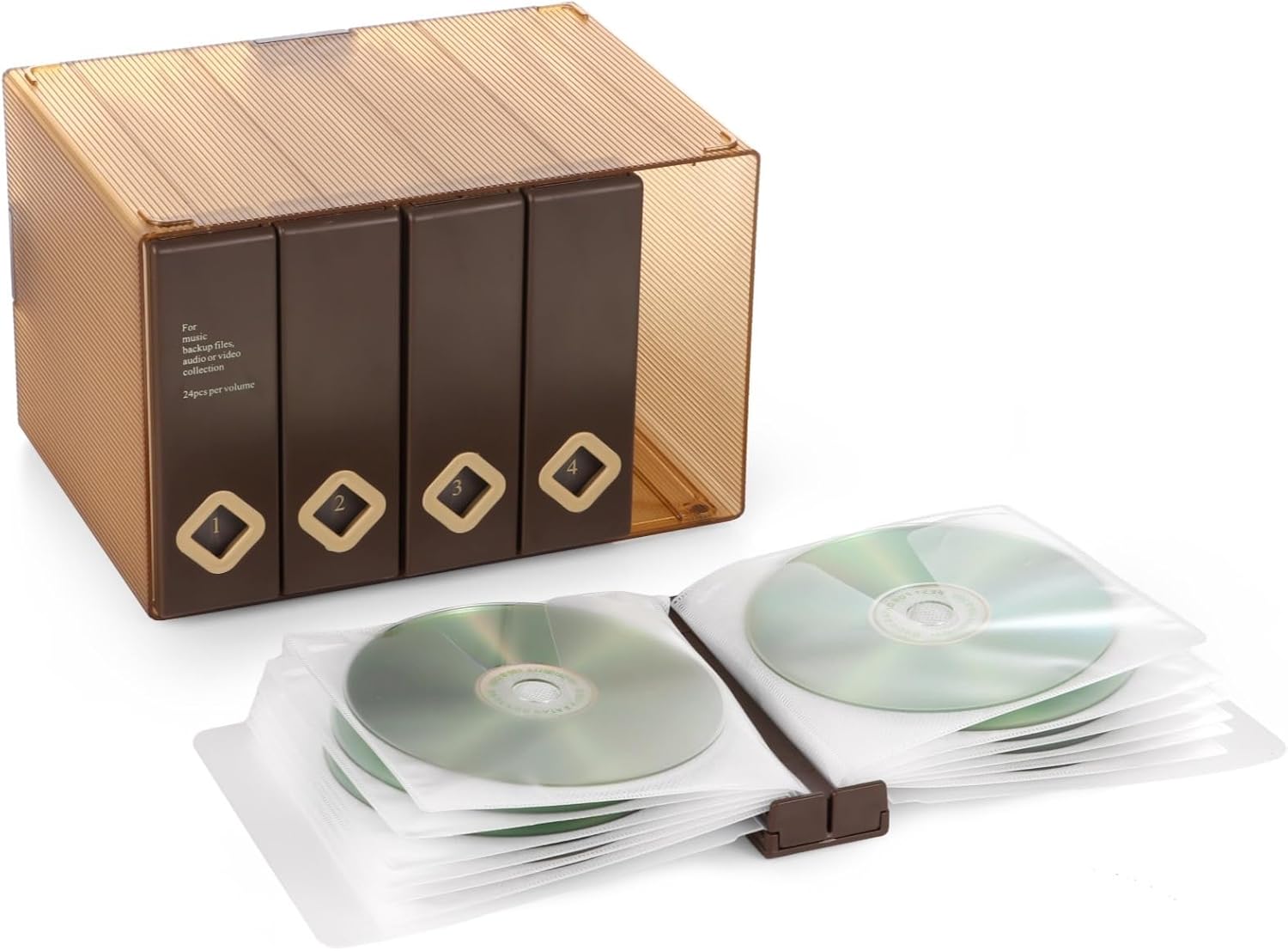 120-Disc Plastic Cd Jewel Case, Stackable Dustproof Storage for Cds, DVDs, and Media Discs