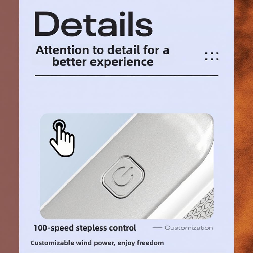 Ventola portatile alimentata tramite USB per raffreddamento esterno con prestazioni turbo ad alta velocità e durata estesa (1 arancione)