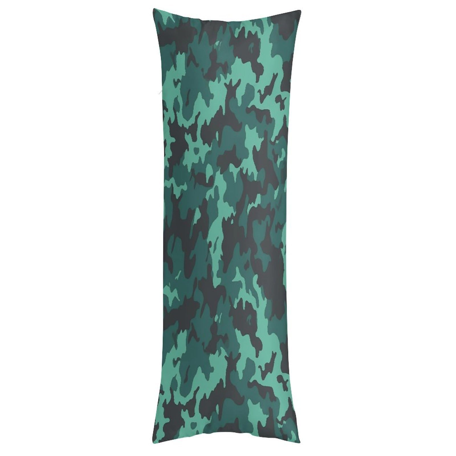 LDGSUPH Teal Camouflage Pillow Cases Soft Pillowcase with Invisible Zipper Wrinkle Resistant Pillow Covers Breathable Removable Pillow Protector for Bed Sofa Car 20"x54"