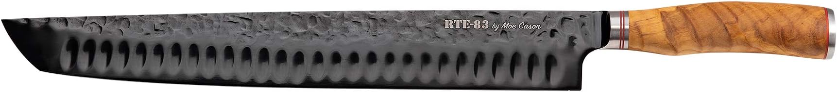 ROUTE83 KNIVES By MOE CASON XXL 14" Carving Brisket Knife - Italian Olive Wood Handle