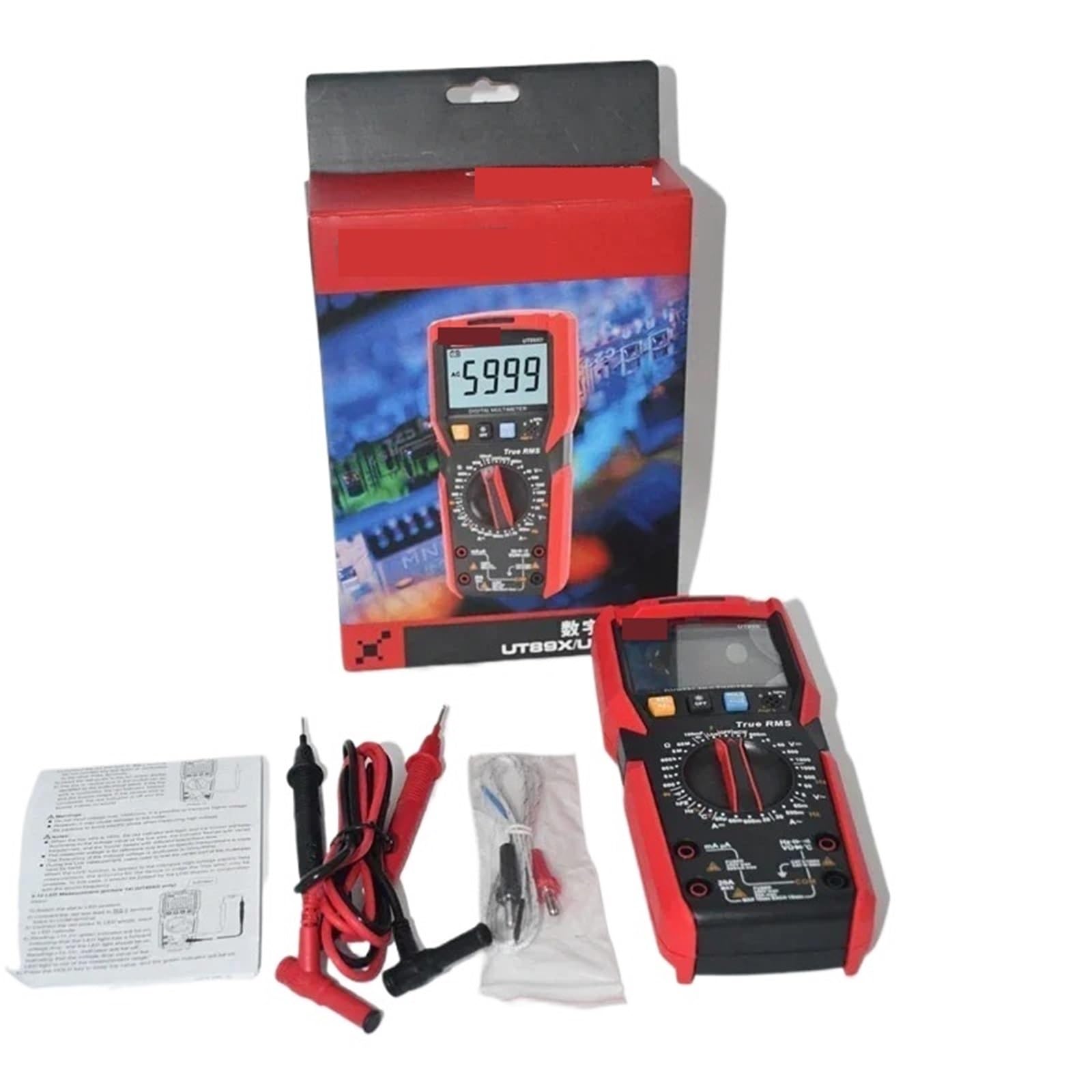 Multímetro Digital, Multímetro digital profesional UT89X UT89XD True RMS NCV 20A Corriente CA CC Voltímetro Probador de resistencia de capacitancia(UT89X)