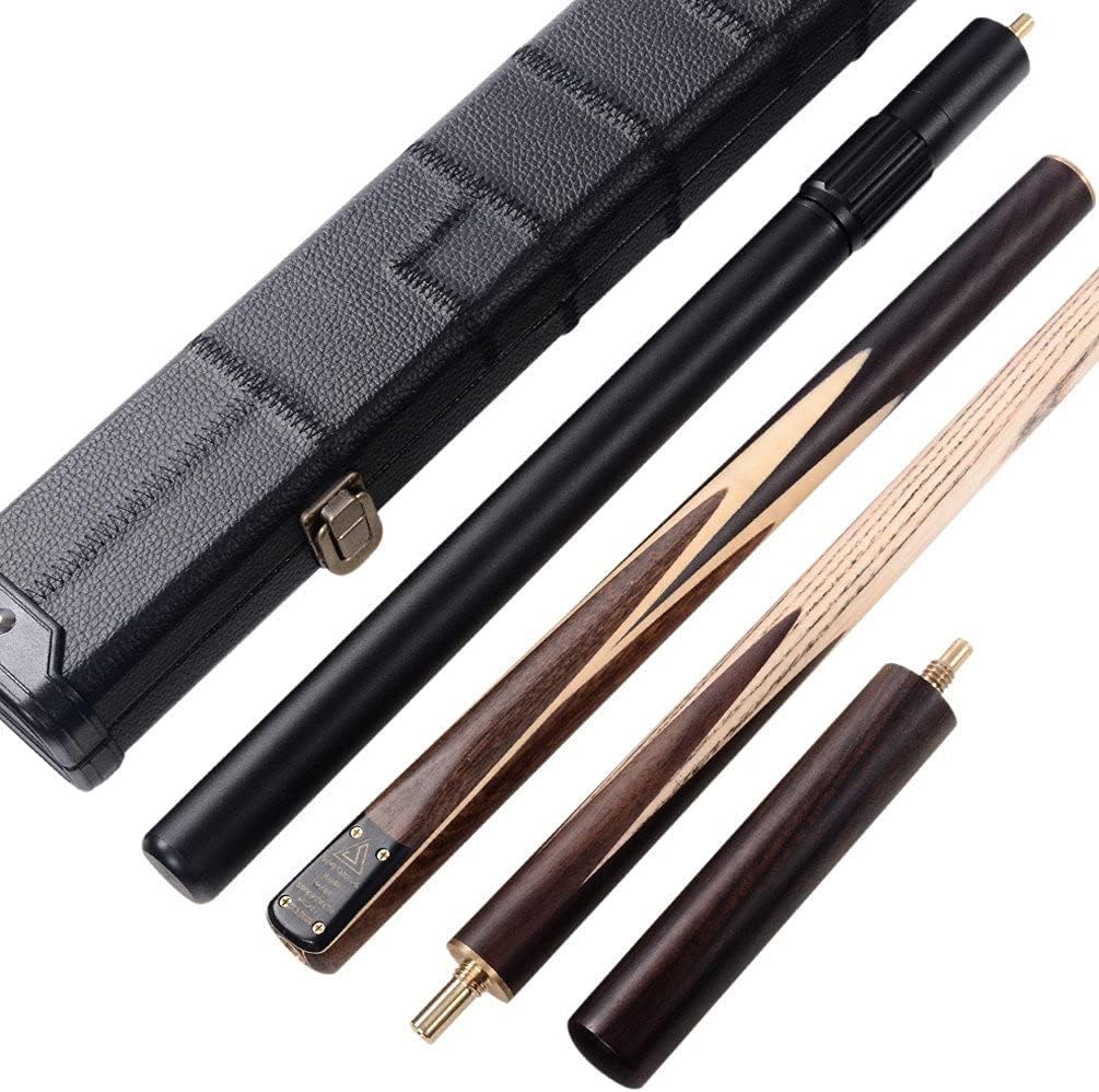CUESOUL Classic Handmade 57 Inches 18oz Rosewood 3/4 Jointed Snooker Billiard Pool Cue, Rosewood Butts and Aluminum Telescope Extension with Leathertte Protective Case, 9.5mm Tip Snooker Cue Set