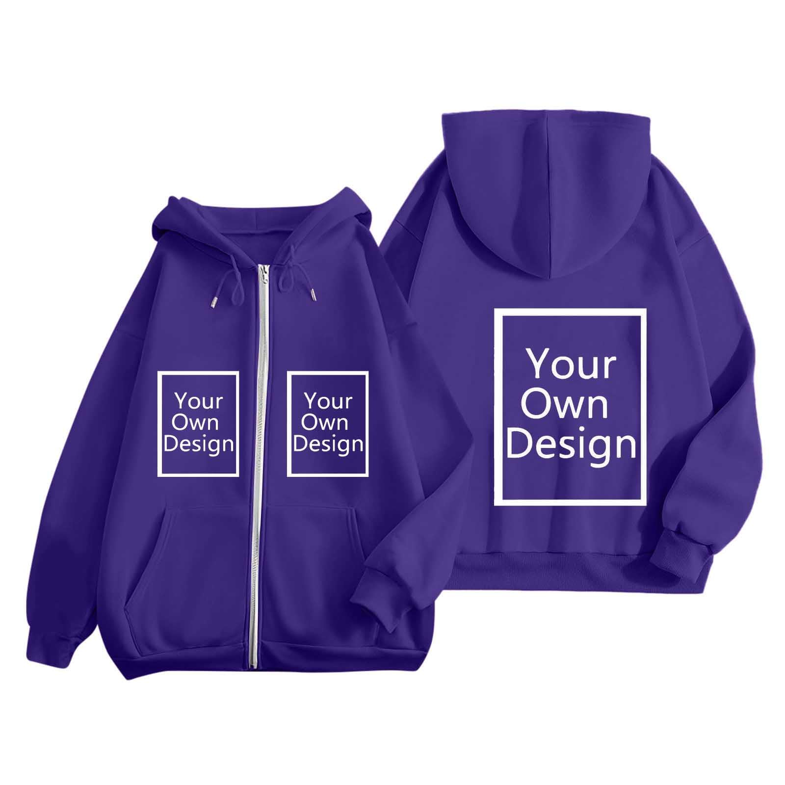 Custom Jackets Design Your Own Full Zipper Hooded Sweatshirt Custom Sweatshirt T Shirts Add Your Own Text or Picture