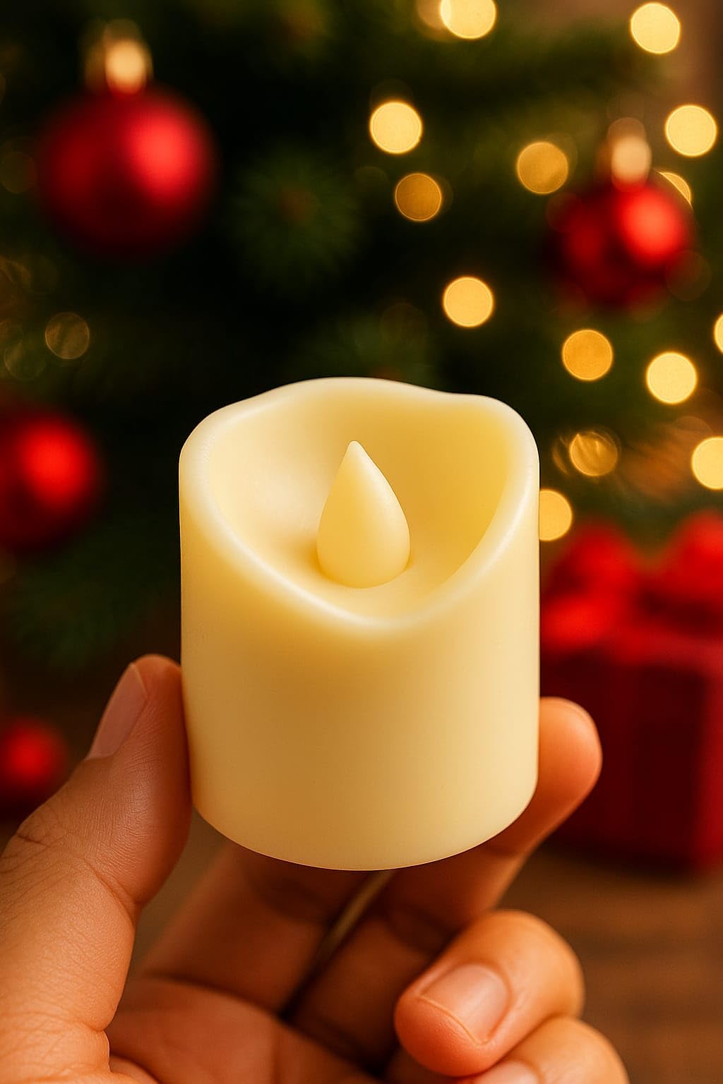 led flameless smokeless candles pack of 10 – warm white flickering tea light candles for home decor, festivals, parties & weddings