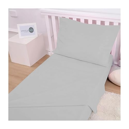 Miniatura 10 de American Baby Company Juego de sábanas de punto de jersey de algodón 100% natural, color blanco, suave y transpirable, para niños y niñas