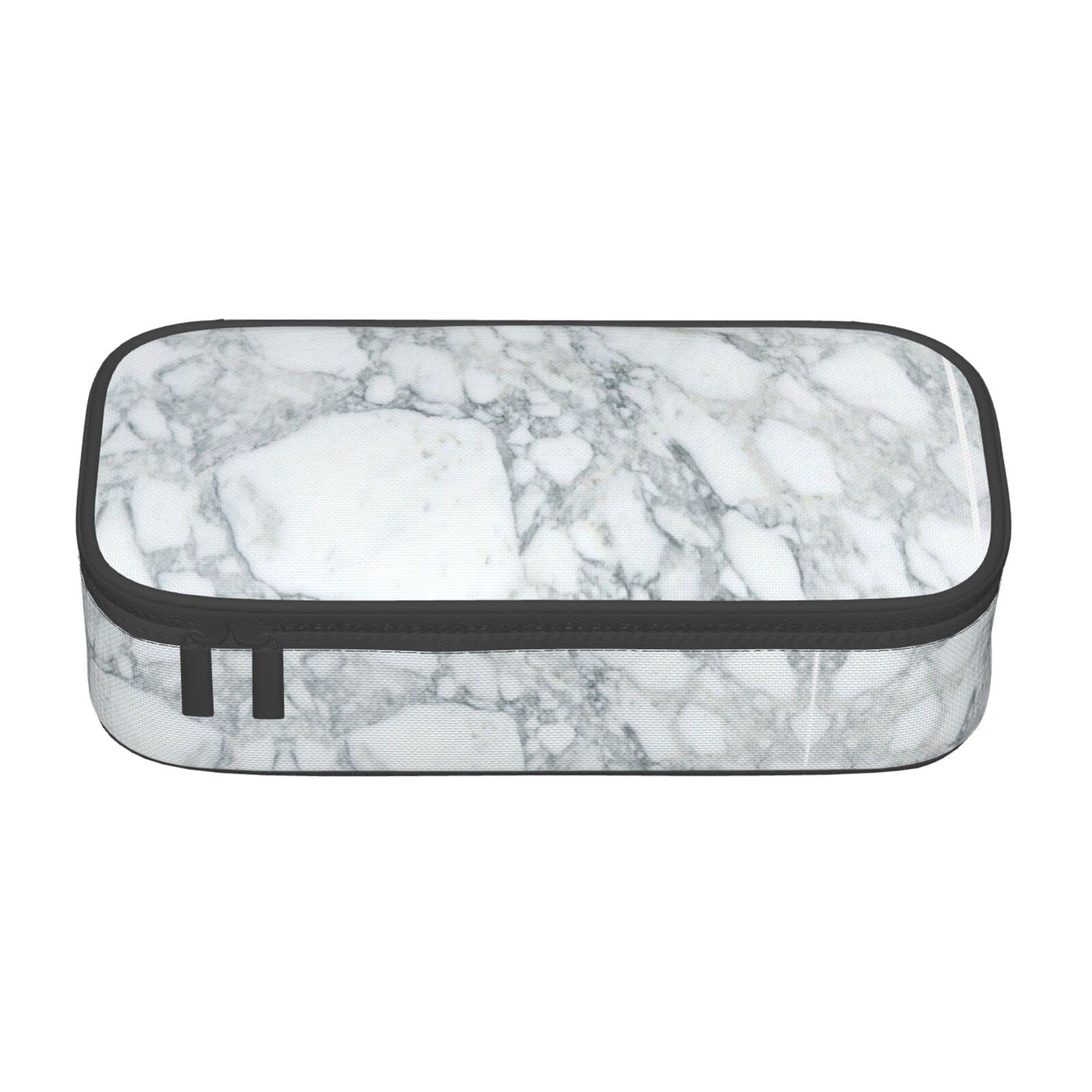 Faduni Black Textured Marble Large Capacity Pencil Case Pouch Holder Pen Case School Supplies Gift for Middle High School Students Girl Boy Adult Teen
