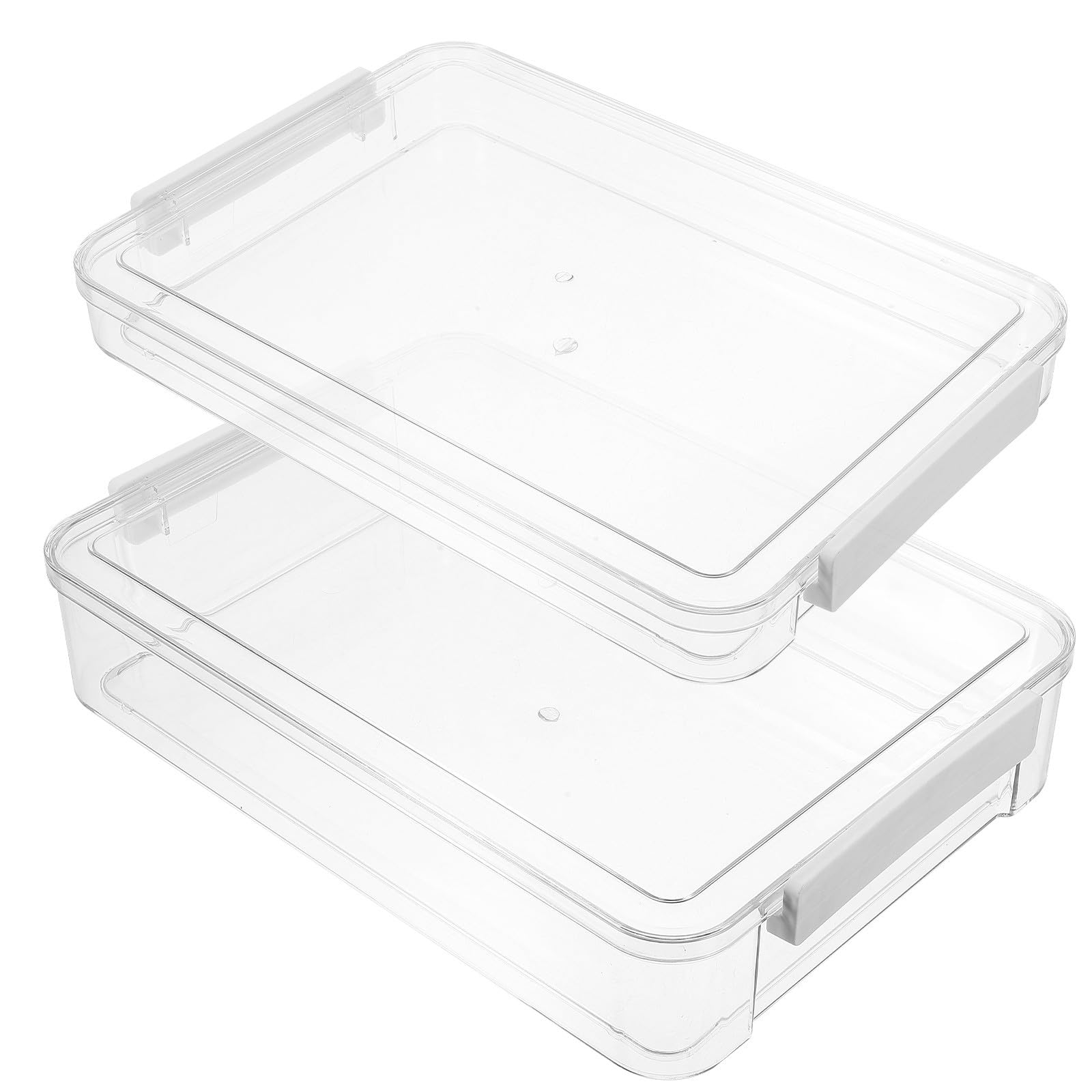 jojofuny Transparente Dokumentenaufbewahrungsbox mit Deckel 2 Stück Pet