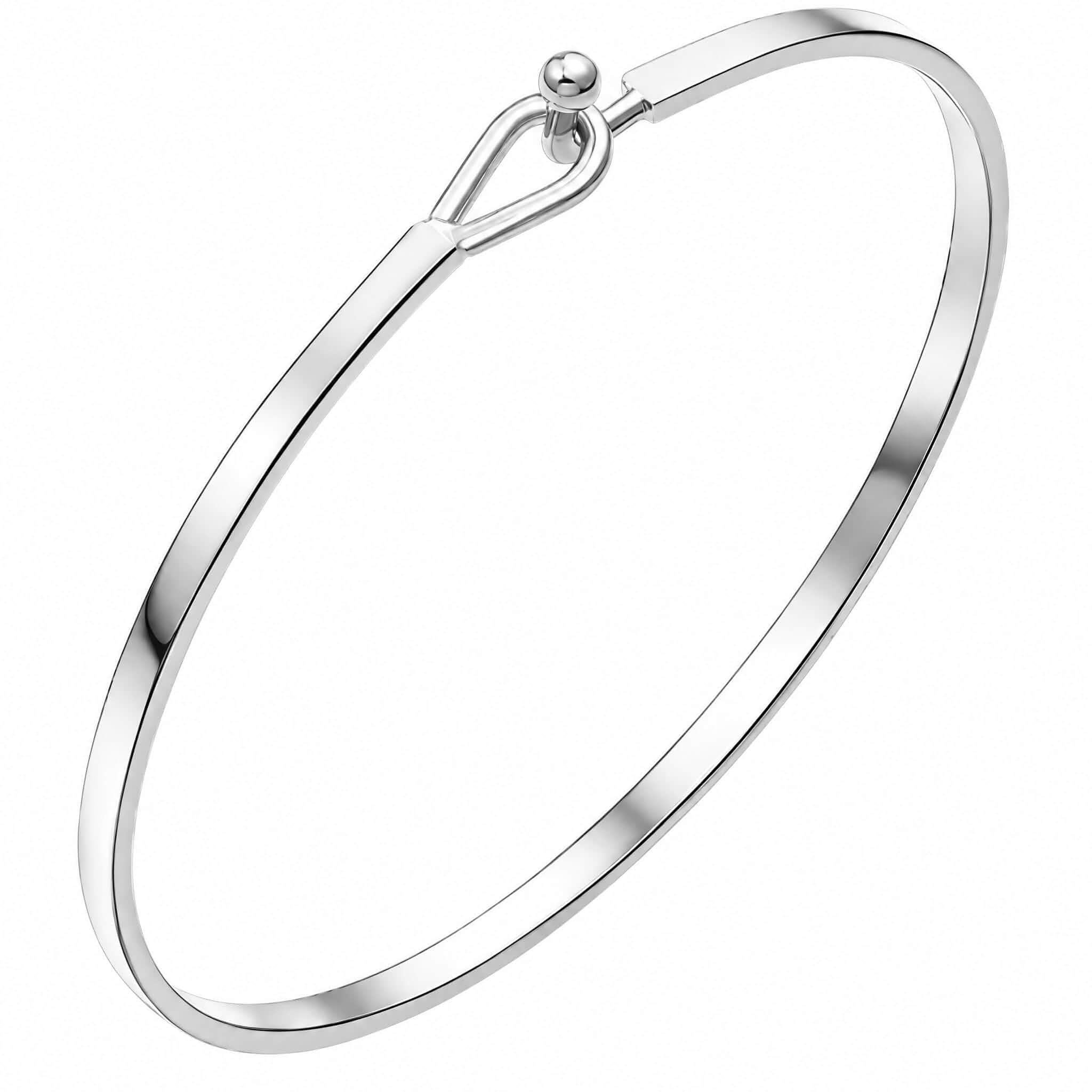 Dainty Gold Bar Bracelet for Women Simple Delicate Thin Cuff Bangle Hook Bracelet 18K Gold Plated Handmade Minimalist Jewelry
