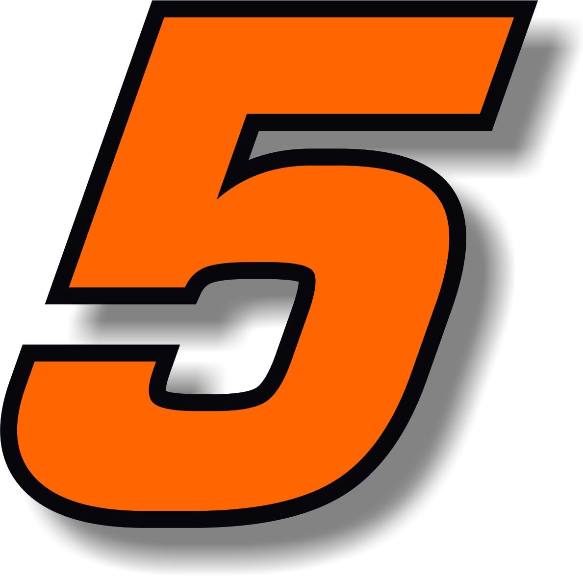 Vinyl sticker/decal Orange (Black outline), square font