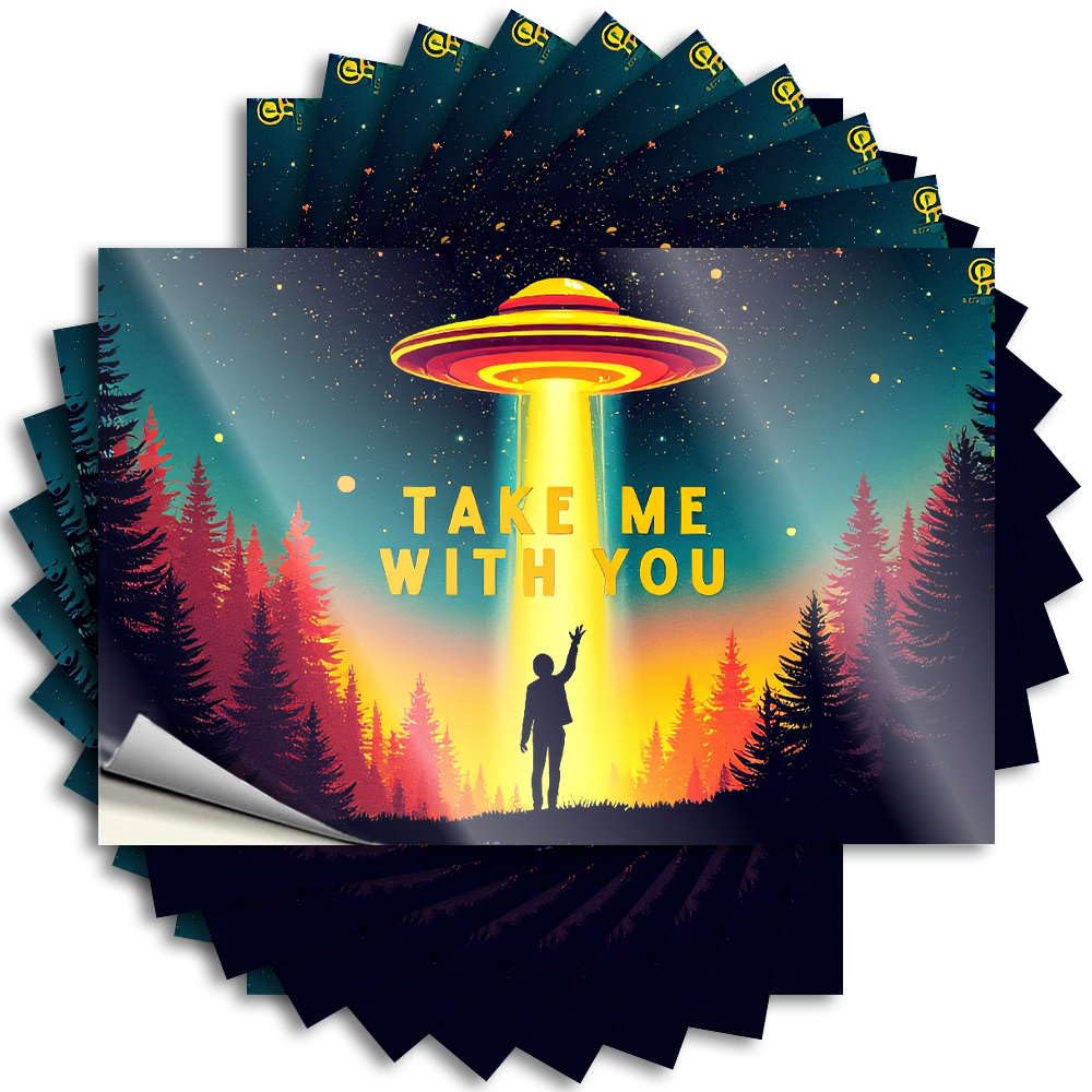 Sticker Work Office Decor Vinyl Sticker | Take Me with You: A Silhouette's Journey to The Stars Cheap for Sports Use(8X12CM)