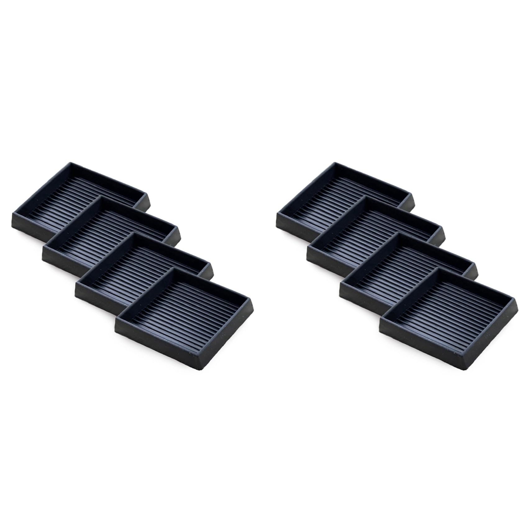 Hndhbfgrt 8Pcs Anti-Slip Furniture Pads- 4x4In Square Rubber Anti Skid Caster Cups, Leg Coasters-Couch, Chair, Bed Stoppers