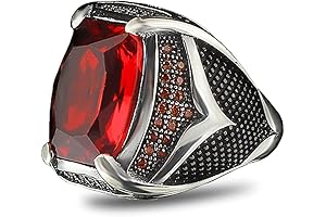 Men's 925 Sterling Silver Ring with Garnet Stone: A Timeless Masterpiece