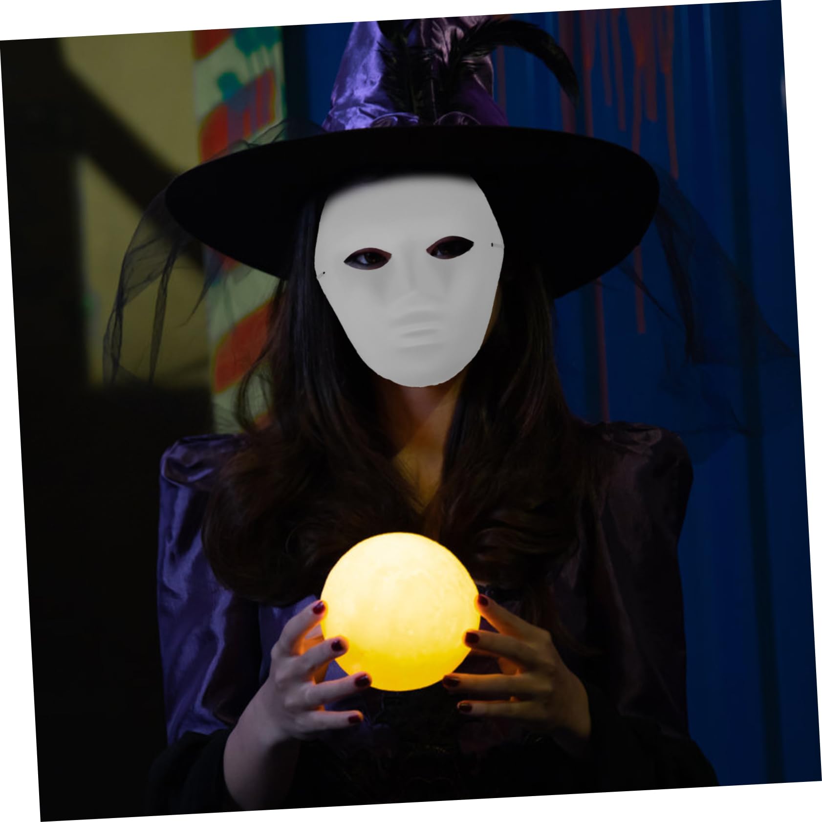 ibasenice Halloween Costumes 24pcs Male Full Blank Paper Mache for Halloween Party Masquerade Dance