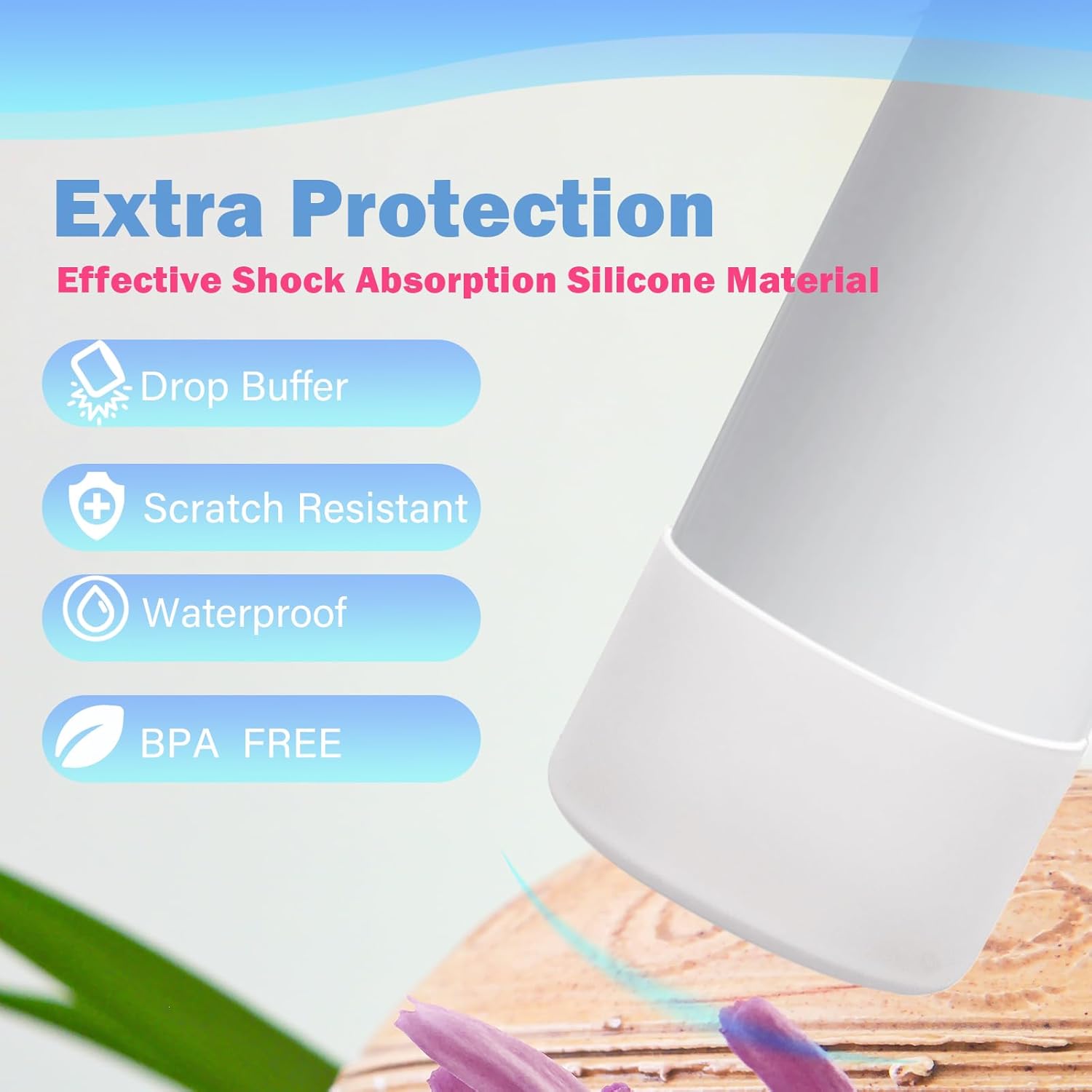 2pc Protective Silicone Boot Bumper for Hydro Flask Wide Mouth, Silicone Base Sleeve for Hydro Water Bottle and Other Brand Water Bottle accessories(Boot size: 3.56inch Bottom Diameter) - Image 4