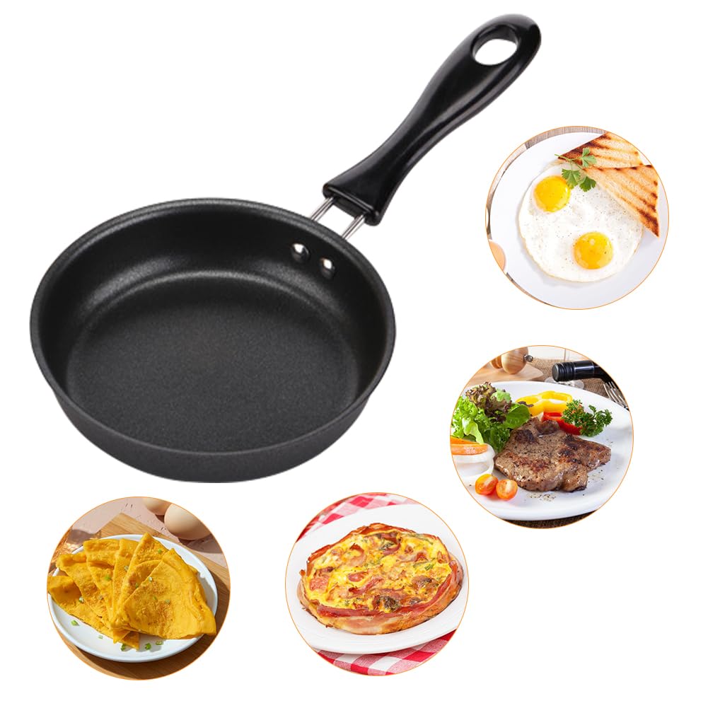 Umllpet Mini-braadpan voor een ei, 12 cm, mini-koekenpan, mini-ei-braadpan, kleine pan, spiegeleipan, anti-aanbaklaag, mini-pan voor eieren, spek, hamschijven, steaks