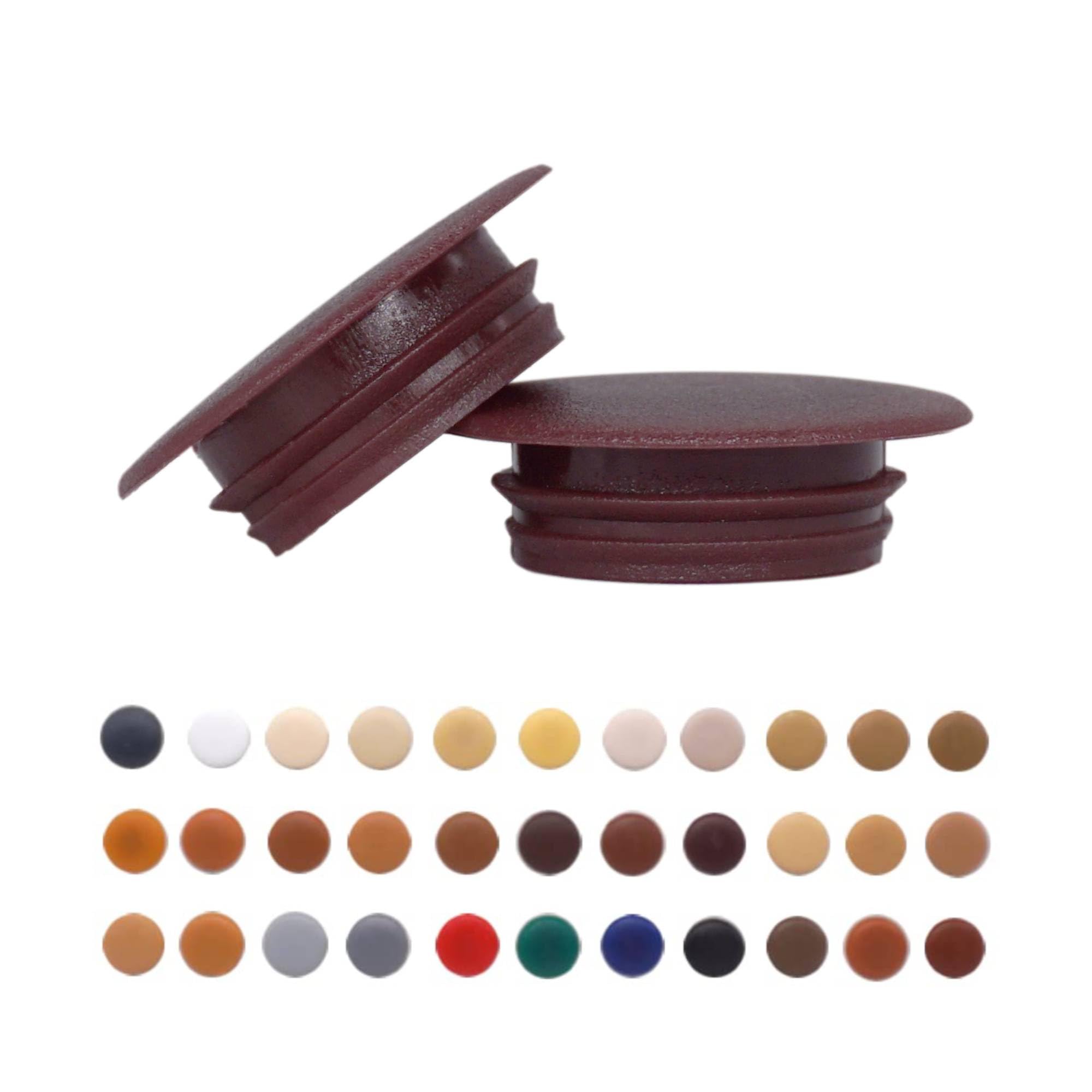 SKIR'CO (20 pcs) Plastic Hole Plugs 14 mm, Furniture Hole Plug, Drill Hole Cover Caps, Screw Hole Cover Caps (Brown S18)