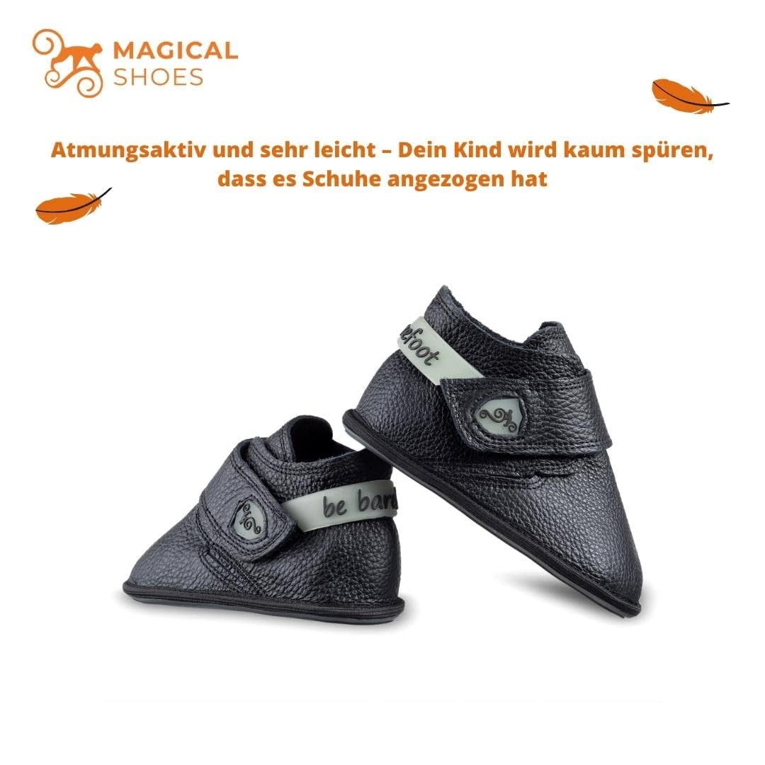 Magical Shoes Calzado Barefoot Bebé, Zapatos Primeros Pasos para Bebé – Niños, Zapatillas de Cuero, Zapatos de Gateo, Zapatos Minimalistas, Talla 18-23, Baloo 2.0