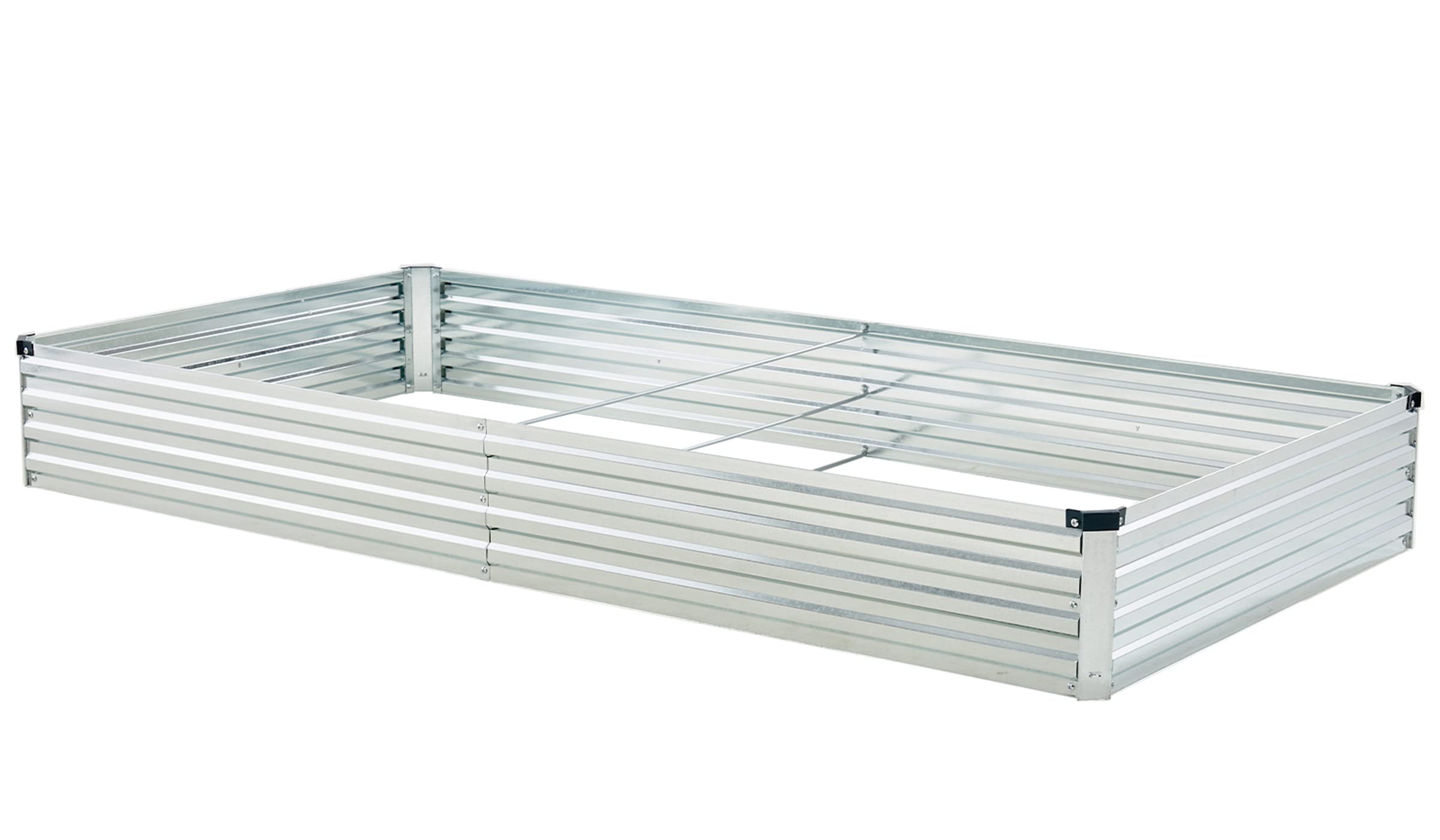 Vengarus 6x3x1FT Galvanized Raised Garden Bed-Outdoor Planter Box for Vegetables,Metal Garden Bed with Corner,Planter Raised Bed with 2PCS Tomato Cages,Silver